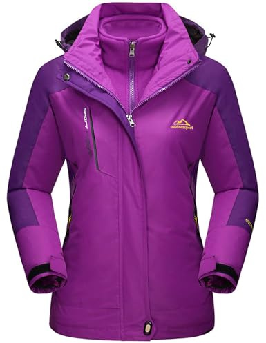 TACVASEN - Chaqueta para exteriores, 3 en 1, para mujer, forro polar, impermeable, para snowboarding, al aire libre