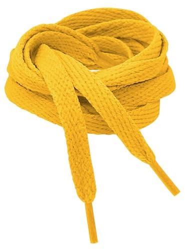 Kilter Lacci Piatti per Scarpe da Ginnastica, Scare Sportive, Scarpe Stringate e Stivali - Giallo Senape - 160cm (2 Paia)