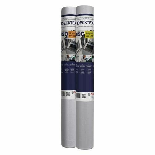 TESSUTO NON TESSUTO PER IMPERMEABILIZZAZIONI DECKTEX mt 1 x 50 - gr. 60/mq - DP.1049700 - Ideale per rinforzo di guaine liquide (bituminose o sintetic