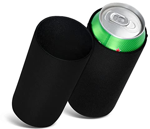 kwmobile 2x Cooler Sleeve Raffredda Lattina - Raffreddalattina in Neoprene Isolante nero - Cooling Bag Fredda Lattine Birra Cola