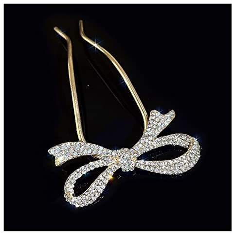 WERWER Erwachsene Temperament Strasshaarkamm Mode vielseitige Kammschale Haareinsatz Accessoires (Metal Color : Gold-Color)