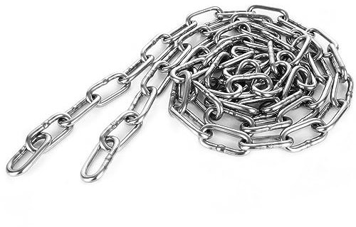 ZOFUN 6 Metres Metal Chain, 3mm Galvanized Heavy Duty Chains Anti-Theft, Silver Welded Steel Chain Link Fencing for Fence Gates Garage Doors and Bicycle Security Locks