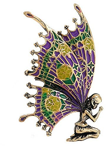 GFM® Broche fée priante - Noël, anniversaire, fête des mères, Saint-Valentin (Brch-ENM-Fairy-B), Small, Métal