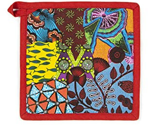 Excelsa Afrika Presina da Cucina, Cm. 20 x 20, Fodera 100% Cotone, Imbottitura in Poliestere