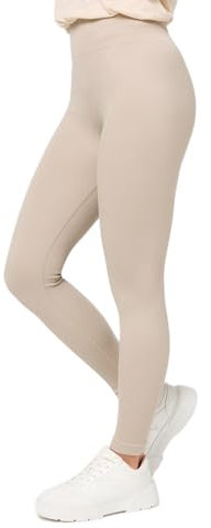 Nur Die Leggings in Ripp-Optik Relax & Go High Waist Blickdicht Ribbed mit Komfortbund Damen, taupe, L