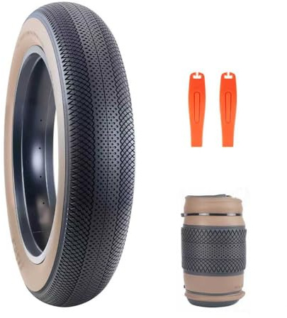 ZUKKA 1 confezioni pneumatici da bicicletta da 20 pollici, 20x 4,0 cm, per bicicletta elettrica, compatibile con Wide Mountain Snow Bicycle (Fat Bike Tires) Marrone