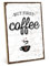 TypeStoff Holzschild mit Spruch – first coffee – im Vintage-Look mit Zitat als Geschenk und Dekoration zum Thema Kaffee und Aufstehen - HS-01359