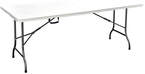 METRO Professional Outdoor Banketttisch, Stahl/Polyethylen, 180 cm, klappbar, wasserabweisend, weiß