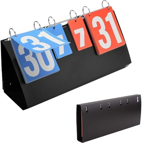 Sportanzeigetafel, Tragbarer Tisch-Punktezähler, Basketball Anzeigetafel, 6-stellige Anzeigetafel, Anzeigetafel, Flip Sport Anzeigetafel, Zähltafel, Score Flipper, für Basketball, Fußball, Tischtennis