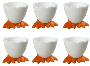 Egg Cups Cartoon Egg Holders Soft Hard Boiled Egg Cups for Breakfast Brunch Soft Boiled Egg (Orange)