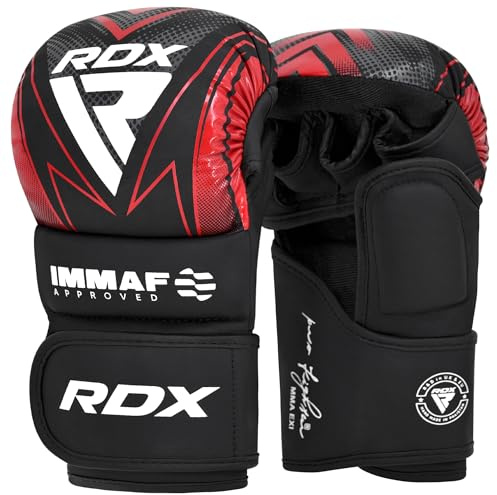 RDX Gants MMA Sparring Grappling, Paume ouverte Gants Arts Martiaux Hommes Femmes Soutien Poignet Réglable Combat Cage Combat Sports Boxe Entraînement Muay Thai Sac de Frappe Kickboxing Homme Femme