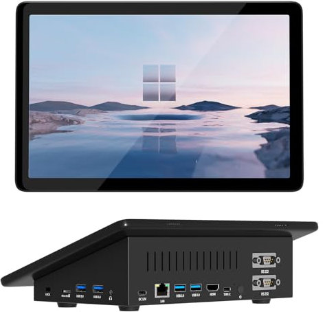 HEIGAOLAPC Mini PC Computer Mini Computer Deko 10,1 Zoll Win 11 Pro N5095, mini-pc mit Touchscreen 8GB RAM, 128GB ROM, Zwei 4K Bildschirmausgänge HDMI2,0 &Typ-C3,1, WiFi5,0, BT5,0, Dual RS232