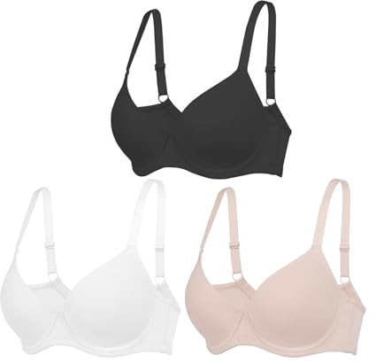 Lot de 3 Soutiens-Gorge Push-up pour Femme avec Soutien Anti-affaissement, Lingerie Confortable