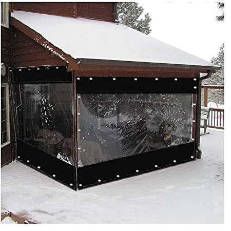 Gazebo da esterno 3 x 4 m con pannelli impermeabili, tende di protezione UV per giardino, garage, pergola, trasparente, copertura per esterni nera