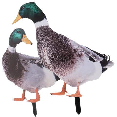 Toyvian 2Pièces Ornements de Jardin de Canard Décoratif Réaliste pour Festivals et Extérieurs Sculpture Durable pour Décoration Joyeuse de Votre Cour