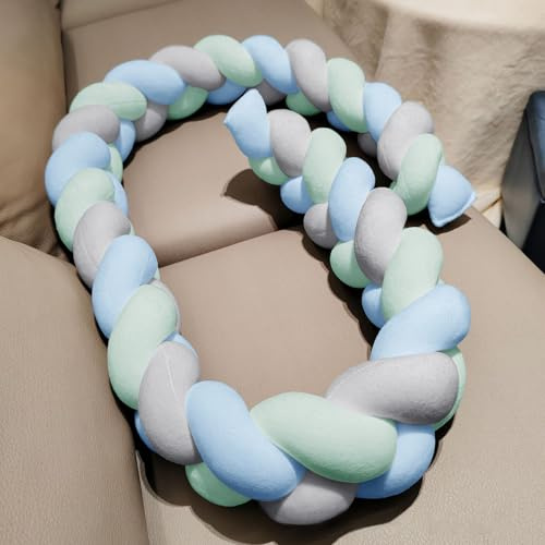 AZMAHT Protección Cama Trenza Cojin Infantil Cojín Protección contra Caídas Alfombra Anticolisión para Cama para Decoración De Habitaciones,R15,500CM