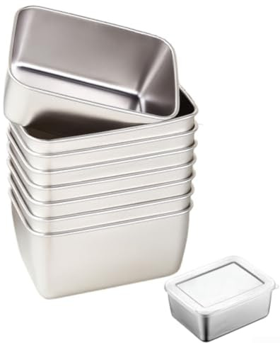 Set di 10 contenitori per alimenti in acciaio inox, impilabili, ermetici, per congelare alimenti per bambini, organizzazione delle spezie, adatti al microonde e alla lavastoviglie