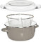 Premier Housewares Deep Fat Fryer Chip Pan Glass Lid Grey Chip Pan Fryer For Kitchen Grey Enamel Coating Chip Fryer Deep Frying Pan 16 x 33 x 27 cm