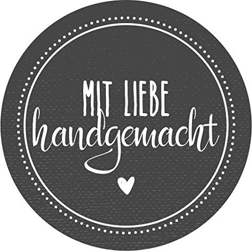 wolga-kreativ Geschenkaufkleber Mit Liebe selbst gemacht - 72 Sticker, Gastgeschenke Hochzeit, Sticker Aesthetic, Etiketten Selbstklebend, Perfekt Für Handmade Geschenke