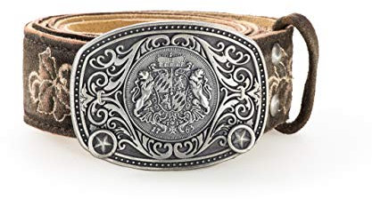 Trachtengürtel Alexander Ranke & Brodüre mit Stickereien - Echtleder Gürtel Original Schöneberger Trachten Lederhosen Ledergürtel diverse Modelle und Farben - Alexander (54/56, Ranke-Beige)