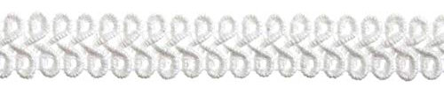 Be-Creative - Treccia a doppia rotella, 15 mm, effetto opaco, 2 m, colore: Bianco