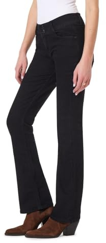 WallFlower Luscious Curvy - Pantalón vaquero para mujer, bajo acampanado para bota, tiro medio, elástico Insta Stretch, tallas pequeñas, medianas y grandes, Negro, 0 Largo