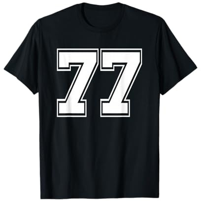 Maglietta con numero 77, per compleanno Maglietta