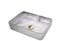Ksunun Waschbecken Transparent Kristallglas Aufsatzwaschbecken Modernes Design Rechteck Aufsatz Waschschale mit Messing Wasserablauf und Montage Ring, Handwaschbecken für Bad