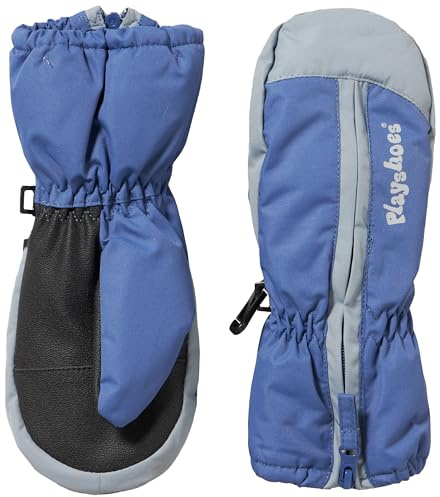 Playshoes unisex barn fäustling handskar för kallt väder, blå Reißverschluss, 3