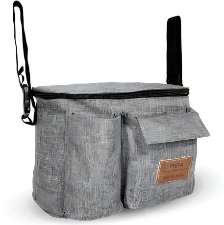 Kinderwagen Organizer. Organizer für Mama, Kinderwagen, Umstandstasche für Kinderwagen, Krankenhauskoffer oder Rucksack für den Kinderwagen., grau, Tragbar + 3 Tragemöglichkeiten