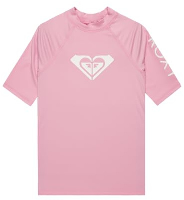 Roxy Short Sleeve Rash Vest WHOLEHEARTED SS Girls Pink 6
