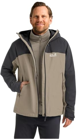 Jack Wolfskin Herren Wild Places 3in1 Jkt M, Linen, M EU