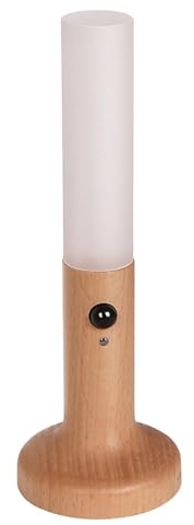 Sensor de movimiento de luz nocturno del pasillo - Luz nocturna recargable | Lámpara de mesa de noche recargable | Luces sensor de movimiento de la lámpara de pared terminal inalámbrica de madera con