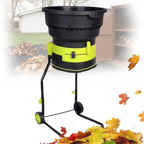 Trituratore Foglie Elettrico 2500W, Biotrituratore da Giardino 8000RPM, Mulcher con Riduzione 17:1, Hopper 54CM, Sacco Raccoglitore, Ruote Portatili e Sis-tema Sicuro Senza Lame(Standard)