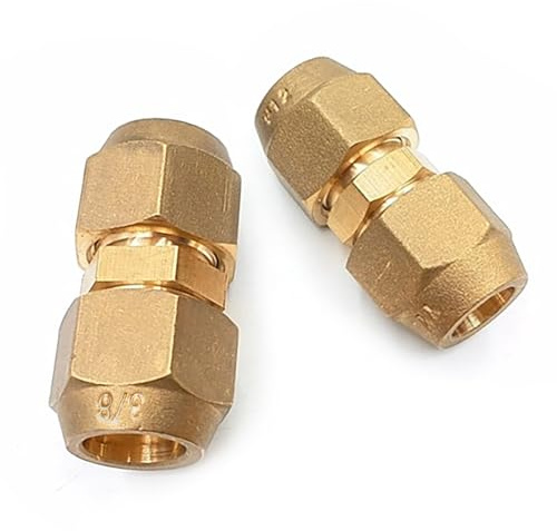 Lot de 2 rallonges de tuyau, conduites réfrigérantes 1/4 et 3/8, coupleurs en cuivre sans soudure avec écrou de raccordement pour climatisation, adaptateur double mamelon