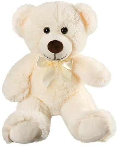 Lempefe Teddy Bear Plüschtier Niedlich Stuffed Spielzeug Tiere Kissen Bear Doll Geschenk für Kinder Jungen Mädchen Geburtstag Weihnachten Valentinstag (13,7 Zoll/35 cm, Creme)