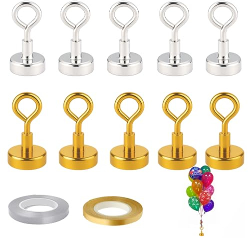 Set di 12 pesi magnetici per palloncini, con 2 nastri, pesi per palloncini a elio, per compleanni, matrimoni, decorazioni per feste, forti pesi riutilizzabili per tenere i palloncini in modo sicuro