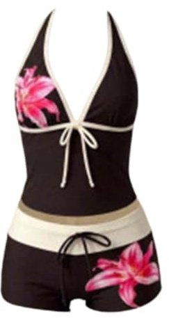 Tankini Maillot De Bain Femme avec Imprimé à Pois Rétro Y2K Tankini Bas Maillots Ventre Plat Haut Femme Maillot Bain Simple élégant rembourré vêtements Plage Sport Short Débardeur Bikini Beachwear