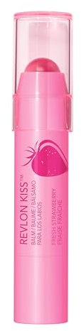 Revlon Kiss Balm, Balsamo Labbra, Idratazione A Lunga Durata, SPF 20, Infuso Con Oli Naturali Di Frutta, 025 Fresh Strawberry, 2.6g