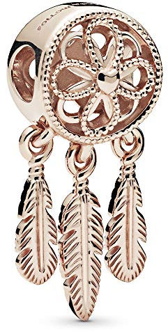 Pandora Moments Women's 14k Rose Gold-Plated Spiritual Dreamcatcher Bracelet Charm, No Box