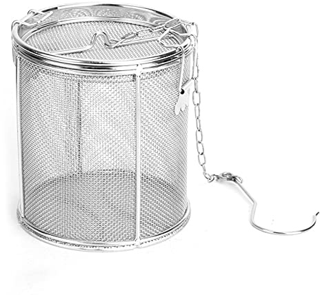 AUNMAS Stainless Steel Tea Ball Strainer and Filter, 4.7 Inch Infusion Basket for Loose Leaf Tea, Soup Seasonings, Broth with Hook, 12 x 13cm