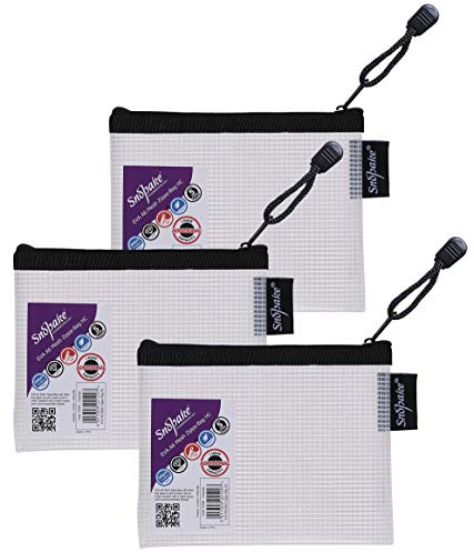 Snopake A6 High Capacity EVA Mesh Zippa-Bag [Pack of 3] 150 x 120 mm - Transparent/Black [15856]