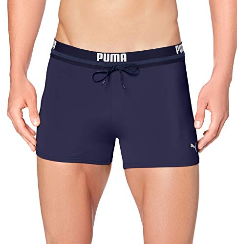 PUMA Logo Men's Swimming Trunks, Bañador para Hombre, Marina, XL
