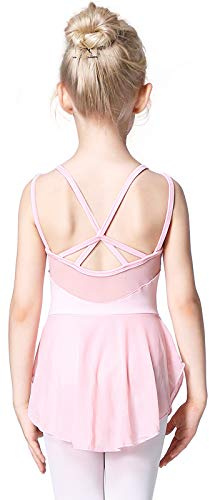 Soudittur Filles Ballet Vêtements Tutu de Danse Classique Robe de Ballet Justaucorps Ballet Costume de Danse avec Tutu en Coton Manche Courte