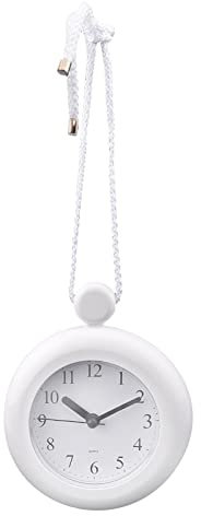 DASNTERED Bathroom Hanging Clock, Waterproo-f Bathroom Shower Clock Dual Purpose Wall Clock with Round Bracket Easy to Read Clock for Dormitory,Bathroom,Kithchen