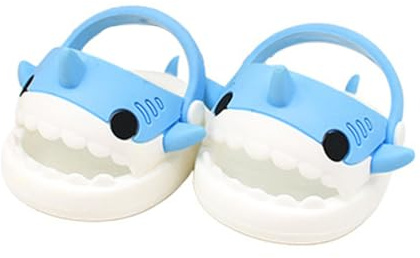 niannyyhouse Chaussons en peluche pour poupée - Chaussures de requin - 20 cm - Chaussons en peluche douce - Accessoires pour déguisement (bleu)