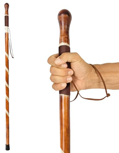 Vive Wooden Walking Stick - (55) Willow Cane for Seniors Hiking & Balance - Heavy Duty Carved Twisted Wood Sticks for Men & Women - Stylish Support Pole for Outdoor Trekking & Weight Bearing