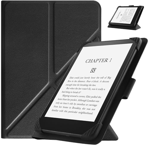 HGWALP Étui Universel pour 6.8 7 eReaders,Folio Stand Coque Housse pour 6.8 Pouces 7 Pouces Kindle Paperwhite/Kobo/Voyaga/Lenovo/Sony eReader-Black