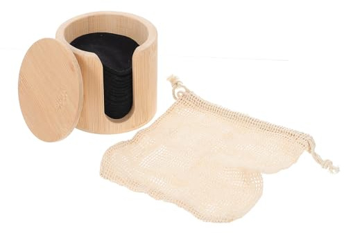 VALICLUD 16 pièces Lingettes Démaquillantes Lavables Fibre de Bambou Tampons Visage Réutilisables Absorbants pour Nettoyage Profond Contrôle de Huile Compacte pour Peau Mixte et Grasse