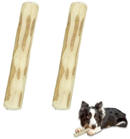 KLINNA 2 piezas de madera de café para perros | Madera masticable natural y juguete para el cuidado dental | Hueso masticable duradero para cachorros y perros pequeños | Hueso de madera para perros